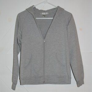 Tri-Mountain Hooded zip up pockets long sleeve sweatshirt grey gray size M